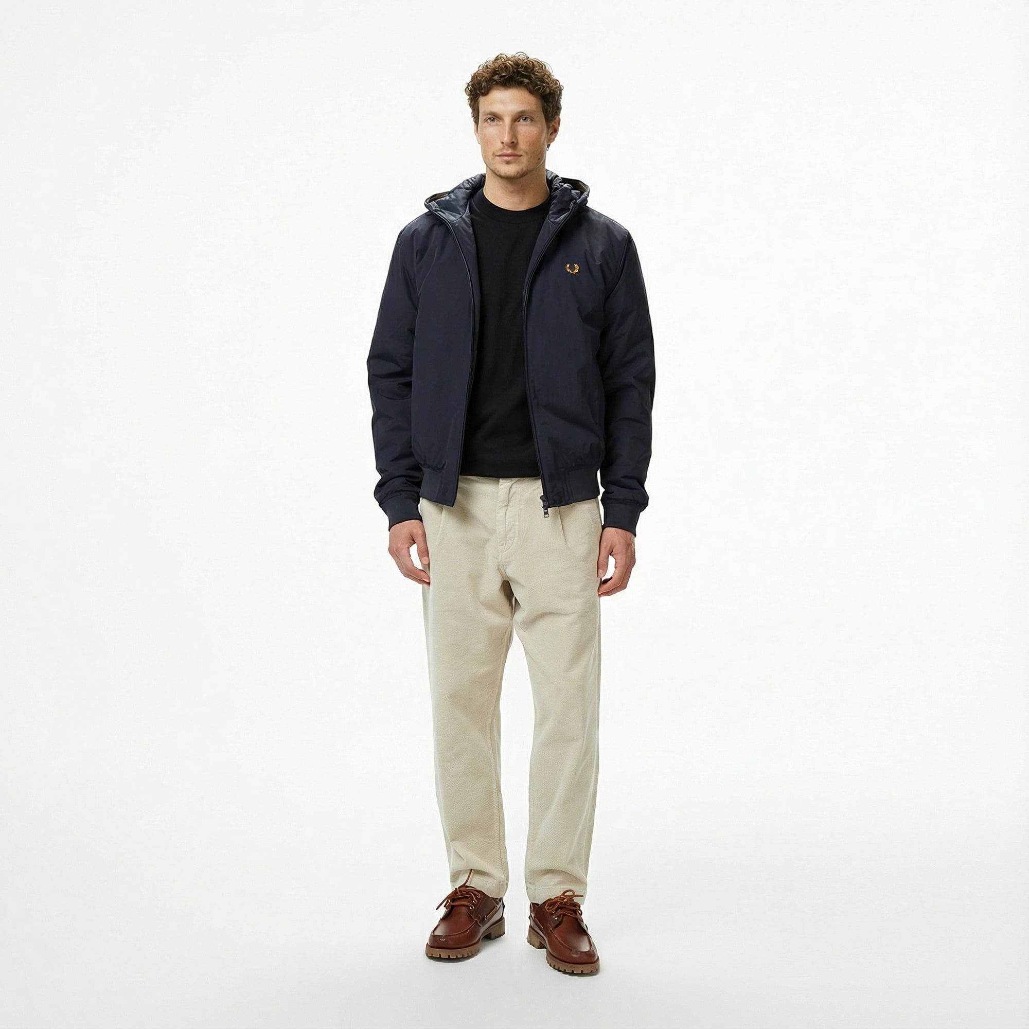 Fred Perry Hooded Brentham Erkek Lacivert Mont