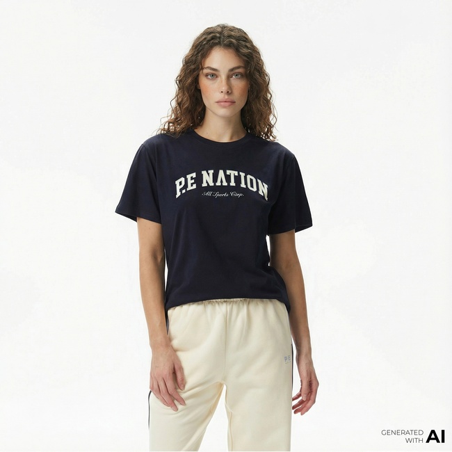  P.E Nation Heritage Kadın Lacivert T-Shirt