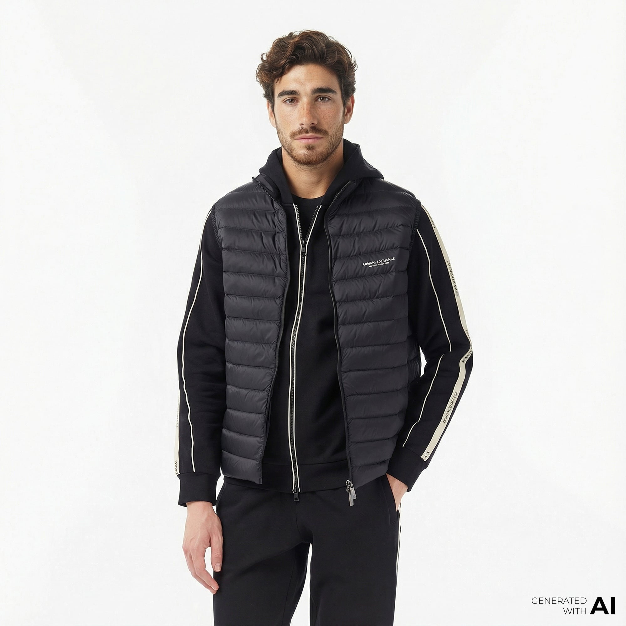 Armani Exchange Erkek Siyah Yelek