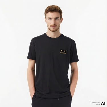  Armani Exchange Erkek Siyah / Altın T-Shirt