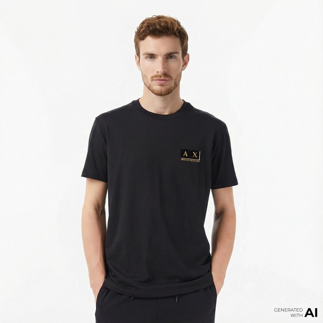  Armani Exchange Erkek Siyah / Altın T-Shirt