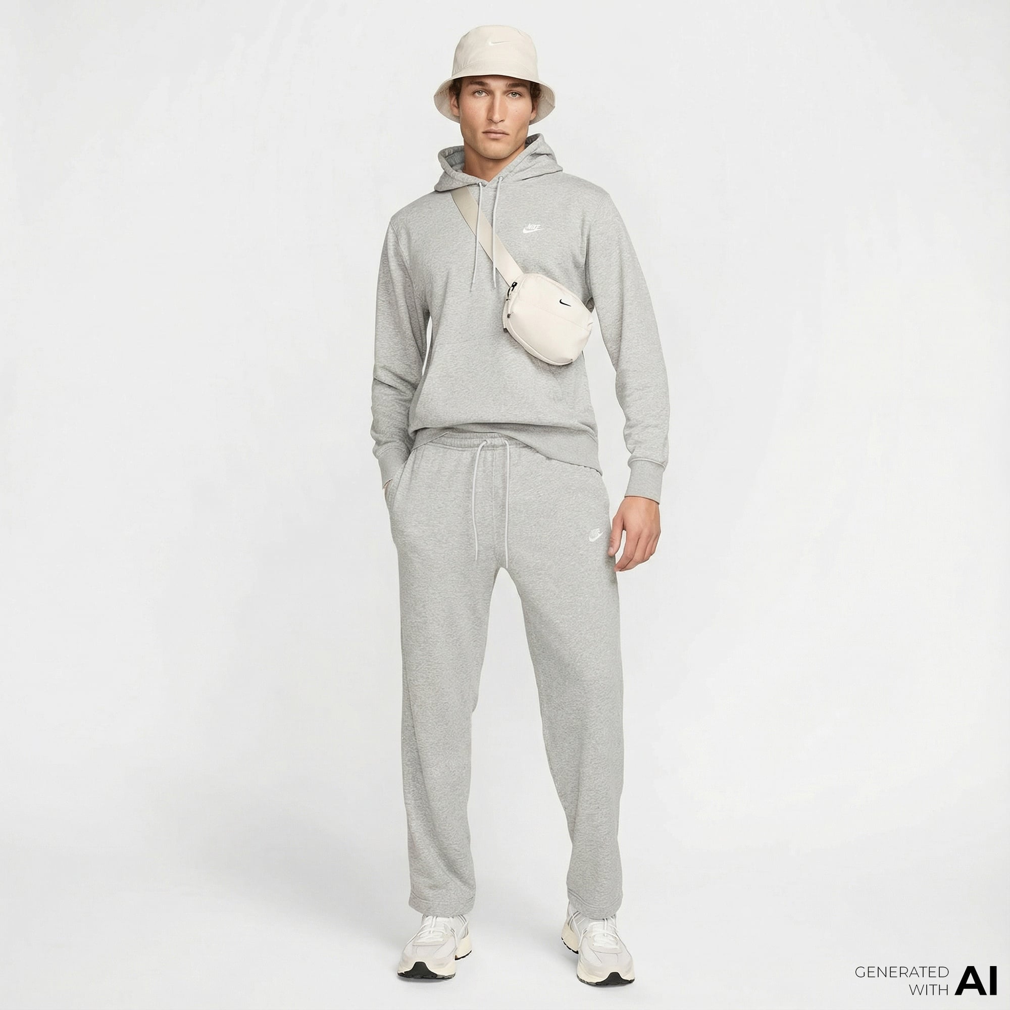 Nike Club French Terry Erkek Gri Eşofman Altı