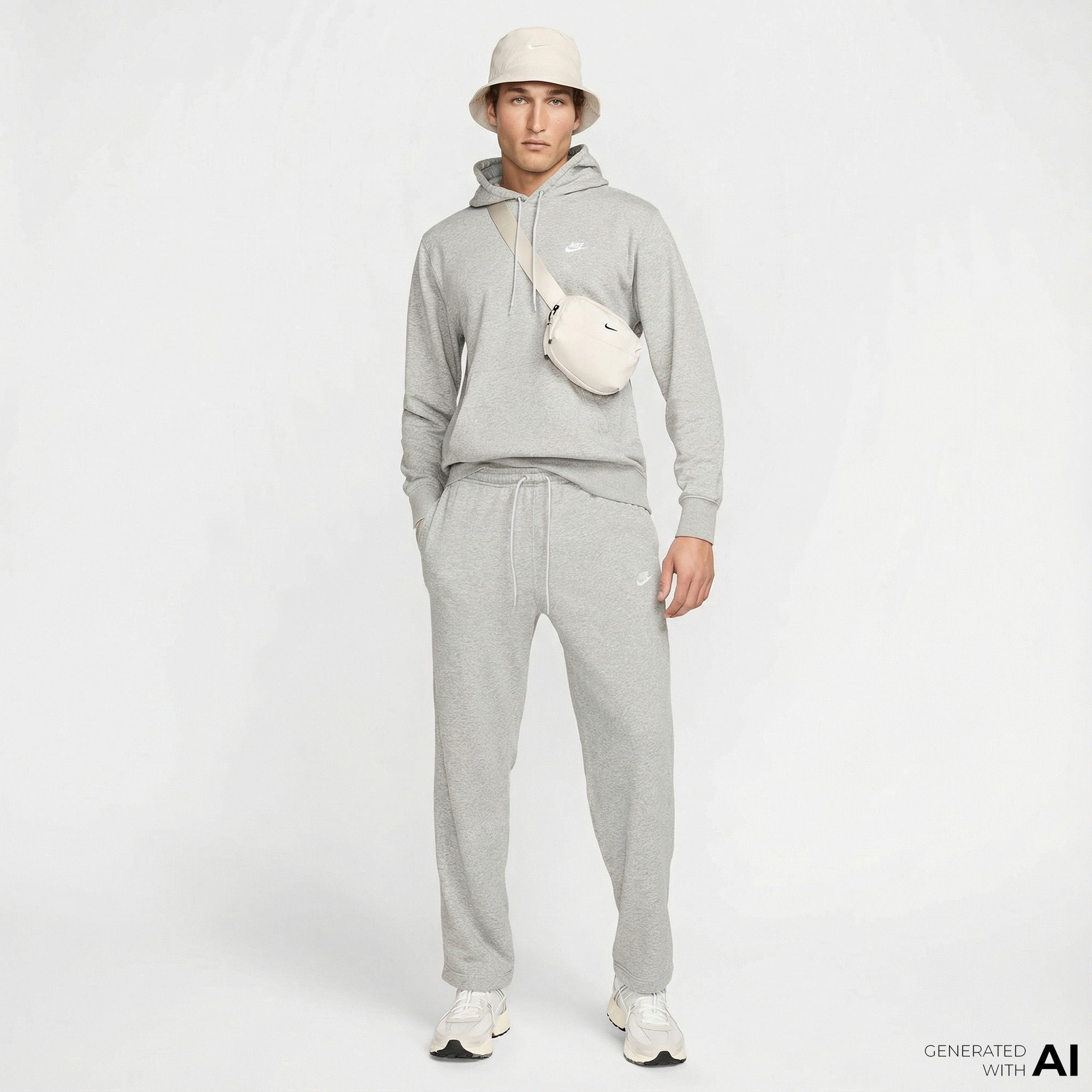  Nike Club French Terry Erkek Gri Eşofman Altı