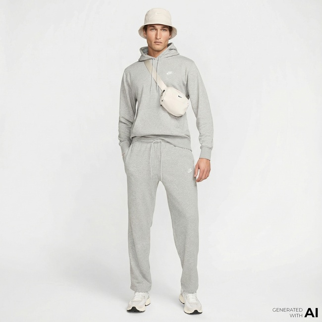  Nike Club French Terry Erkek Gri Eşofman Altı