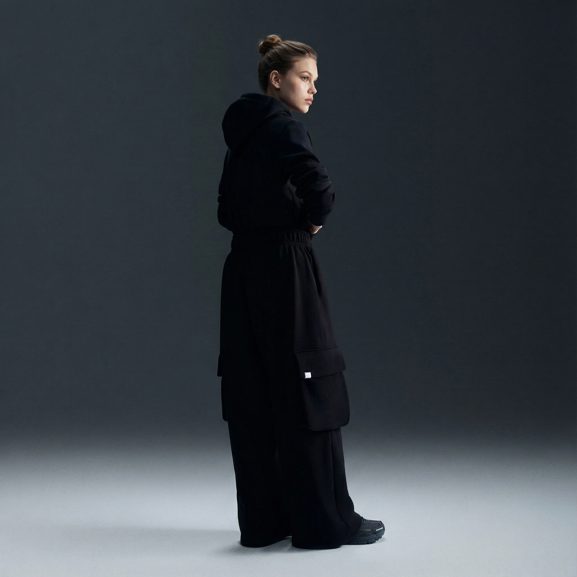 Nike Sportswear Phoenix Fleece Kadın Siyah Kapüşonlu Hoodie