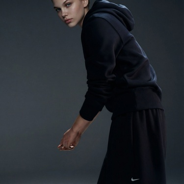  Nike Sportswear Phoenix Fleece Kadın Siyah Kapüşonlu Hoodie