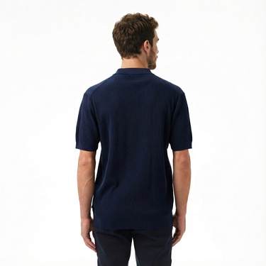  Nautica Erkek Lacivert Regular Fit Kısa Kollu Triko
