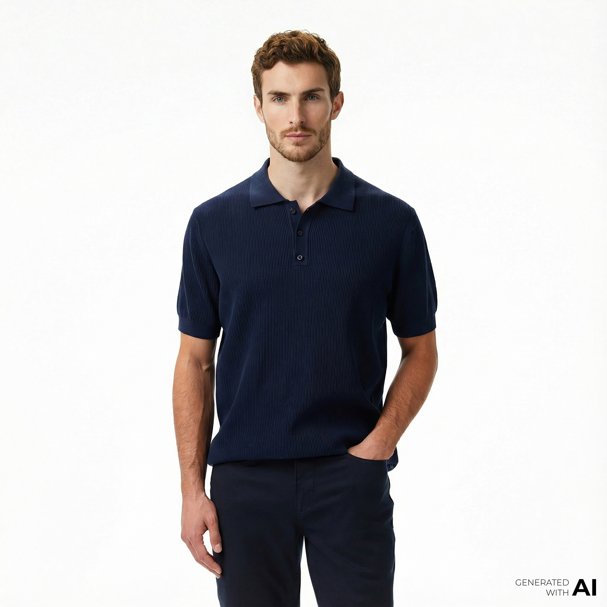  Nautica Erkek Lacivert Regular Fit Kısa Kollu Triko