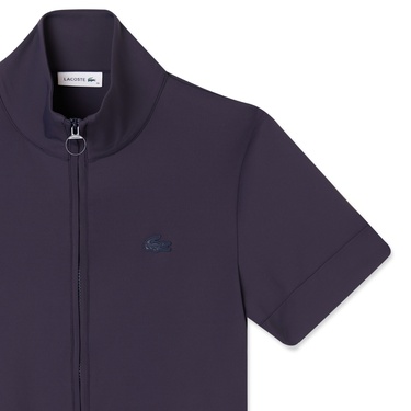  Lacoste Kadın Classic Fit Kısa Kollu Dik Yaka Koyu Mavi Elbise