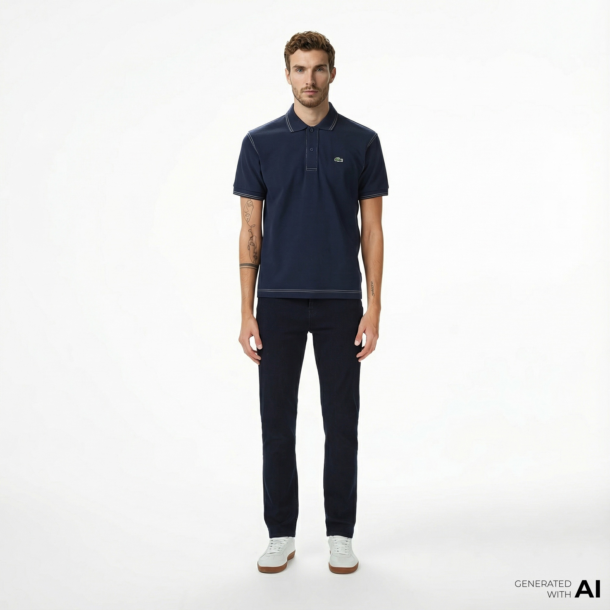 Lacoste Erkek Slim Fit Koyu Mavi Jean Pantolon
