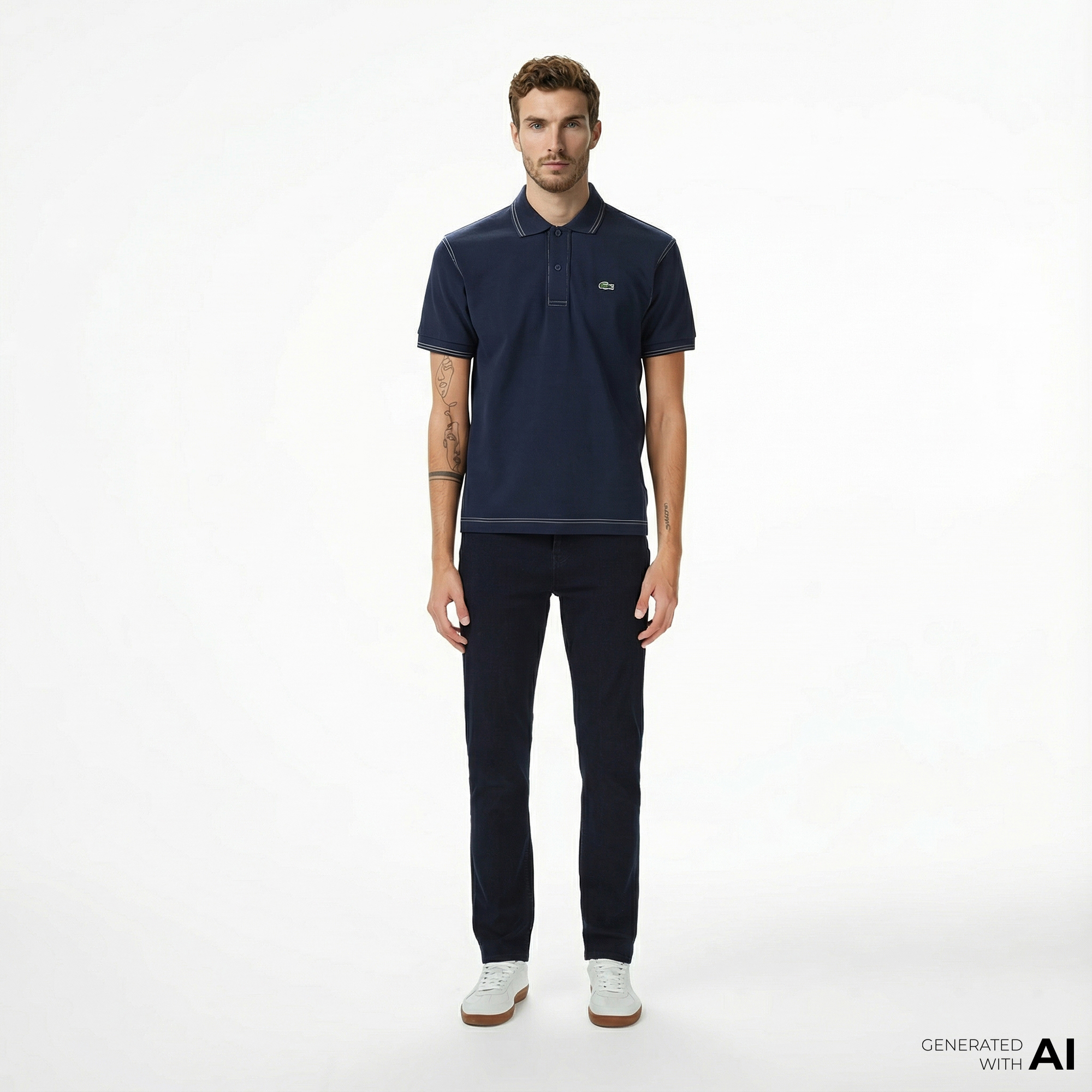  Lacoste Erkek Slim Fit Koyu Mavi Jean Pantolon