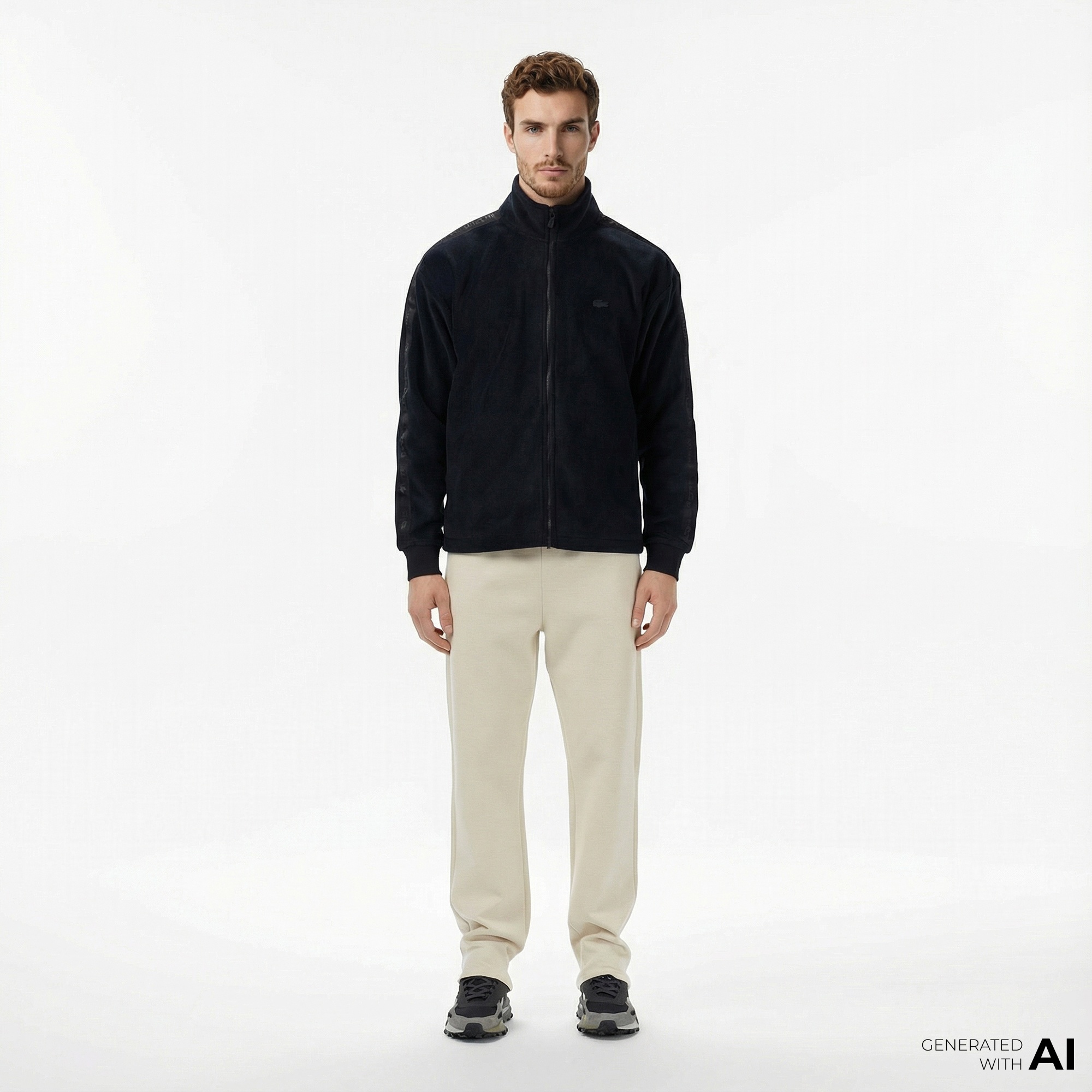 Lacoste Erkek Regular Fit Monogram Krem Eşofman Altı