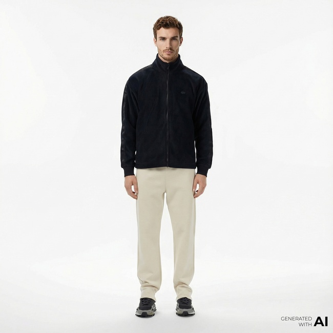  Lacoste Erkek Regular Fit Monogram Krem Eşofman Altı