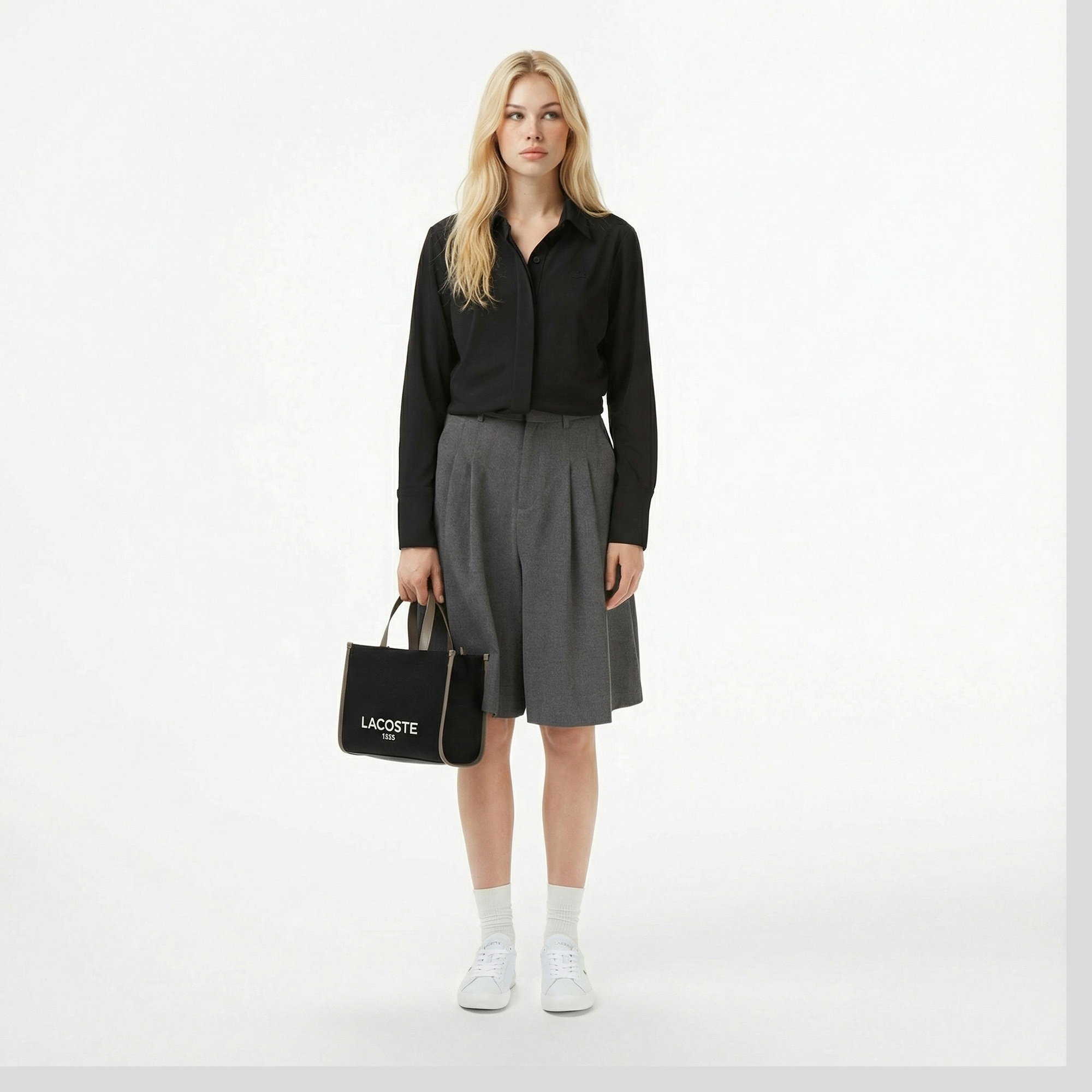 Lacoste Kadın Siyah Gömlek