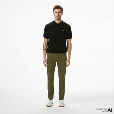  Lacoste Erkek Slim Fit Haki Jean Pantolon