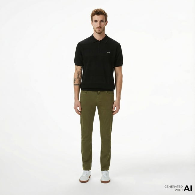  Lacoste Erkek Slim Fit Haki Jean Pantolon