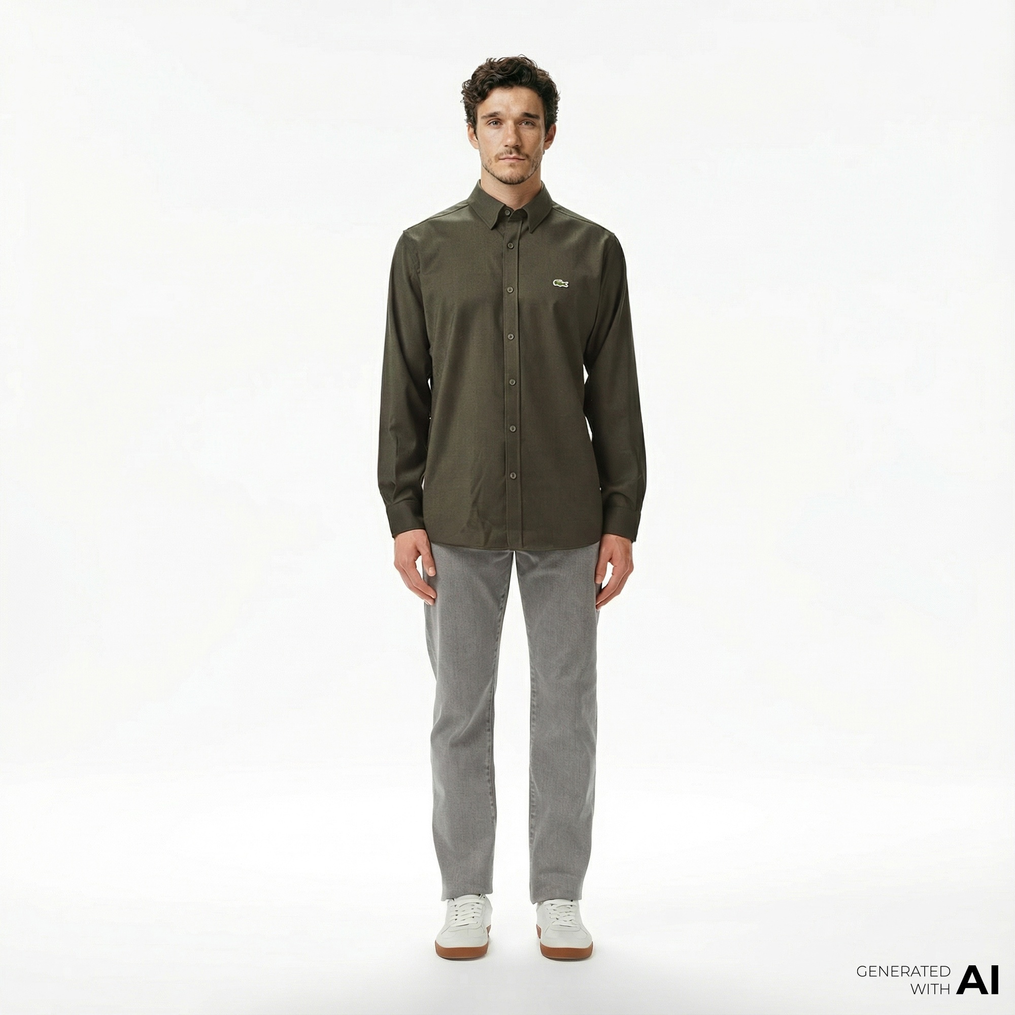 Lacoste Erkek Regular Fit Gri Jean Pantolon