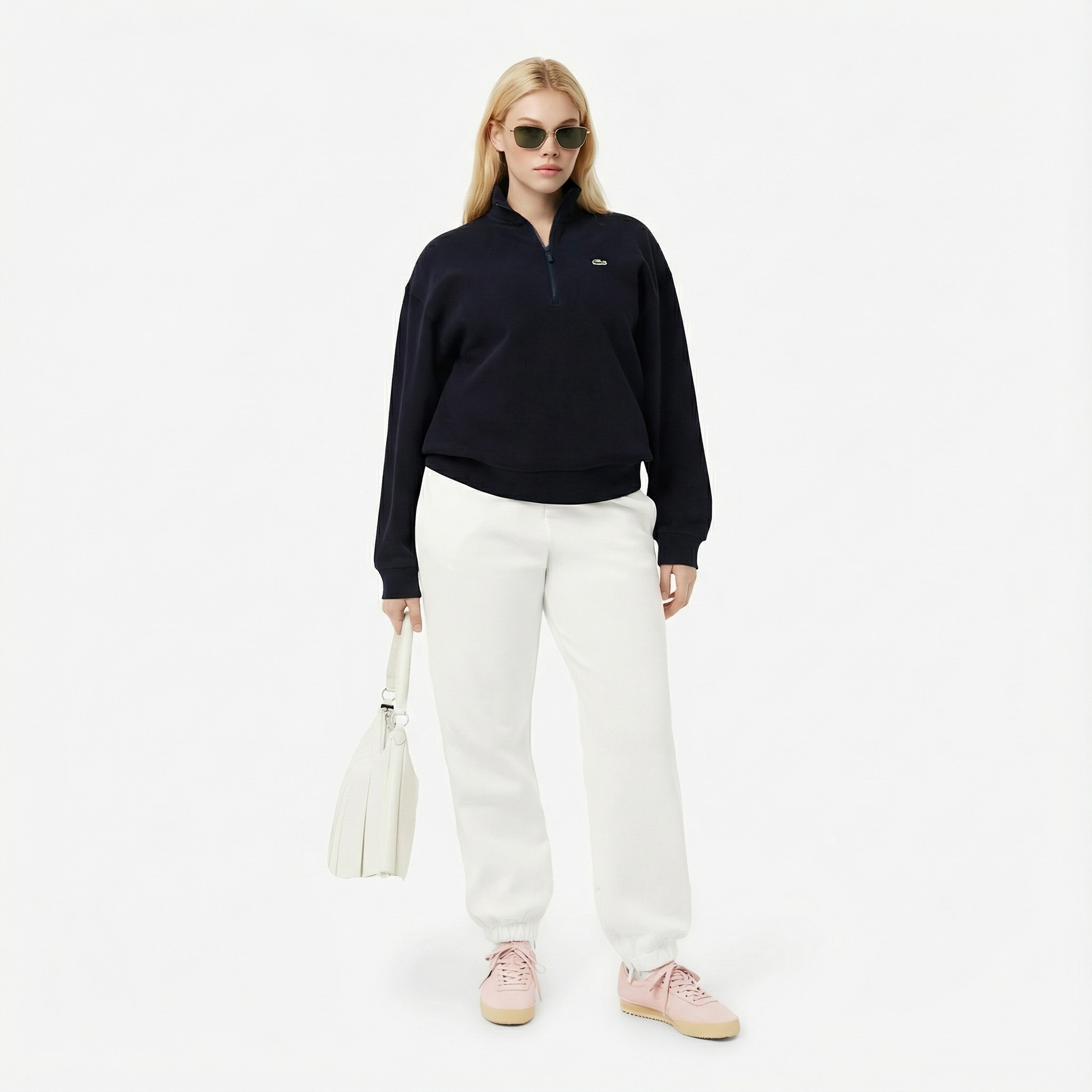 Lacoste Kadın Straight Fit Beyaz Eşofman Altı