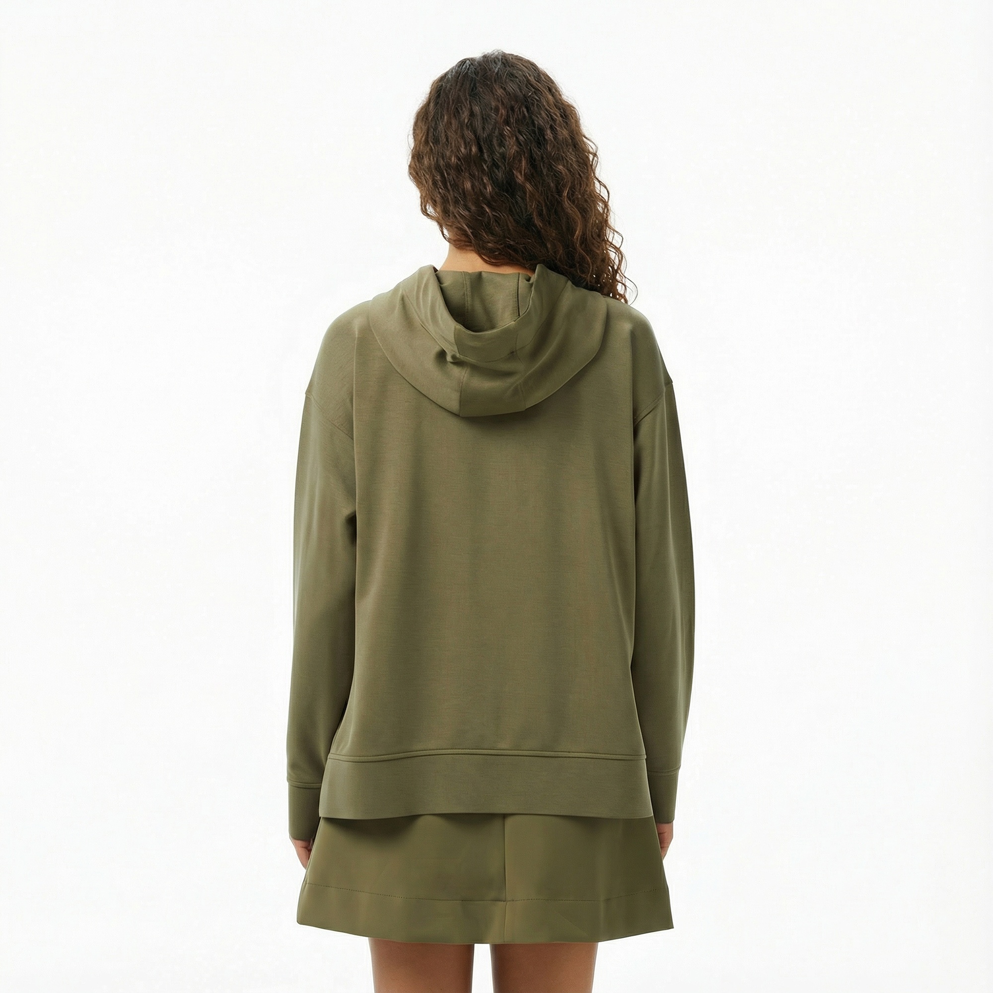 Lacoste Kadın Relaxed Fit Kapüşonlu Haki Sweatshirt