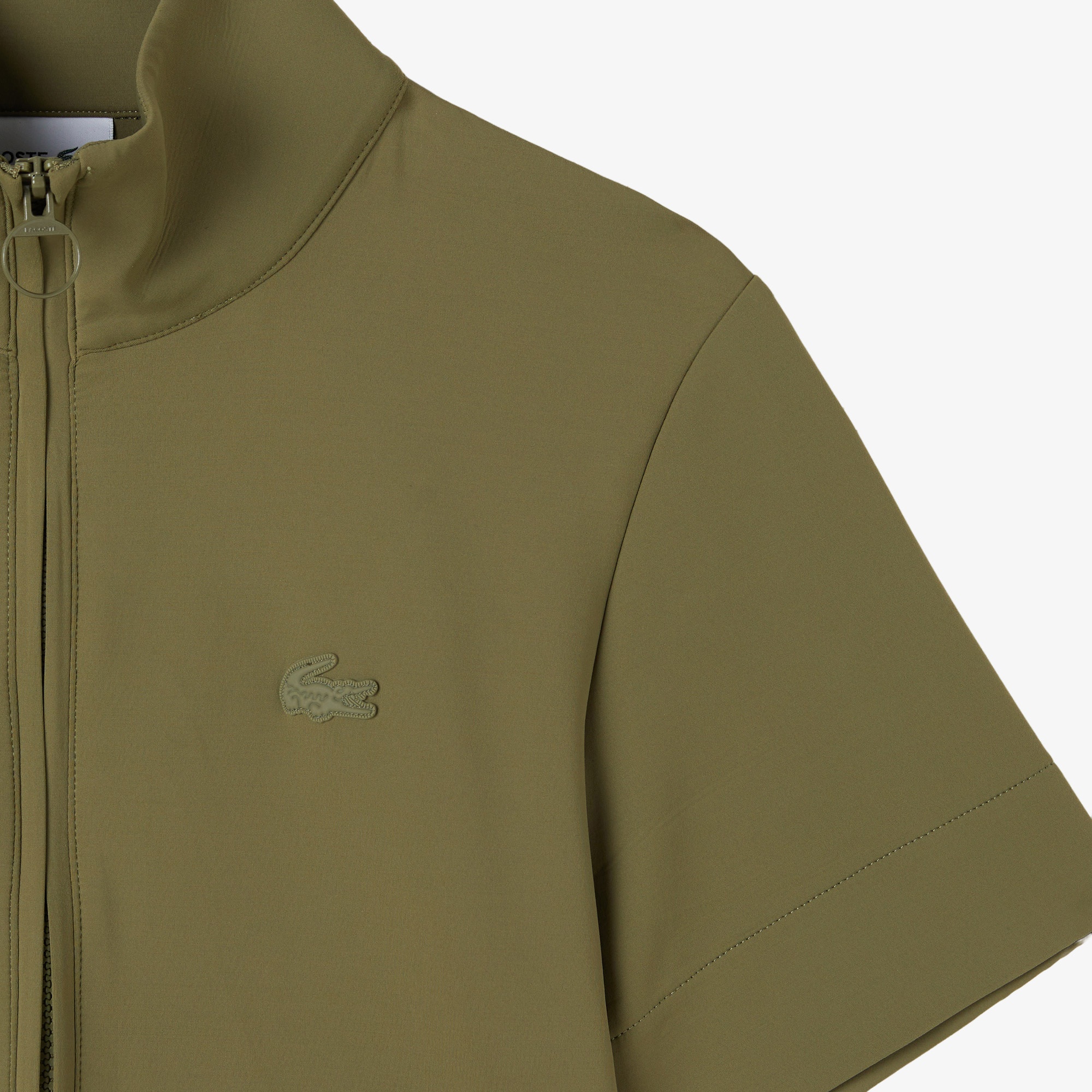 Lacoste Kadın Classic Fit Kısa Kollu Dik Yaka Haki Elbise