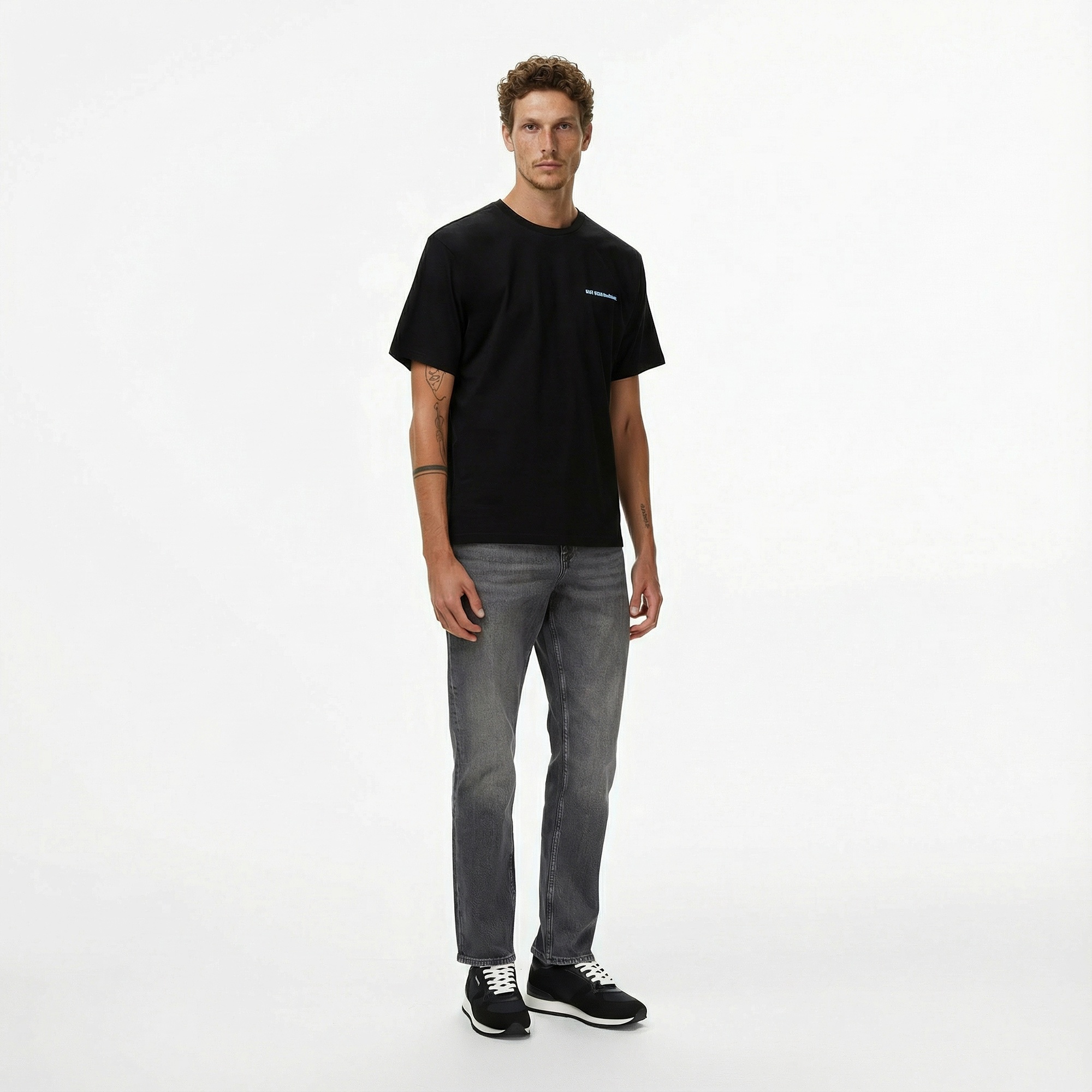 Les Benjamins Relaxed 028 Erkek Siyah T-Shirt