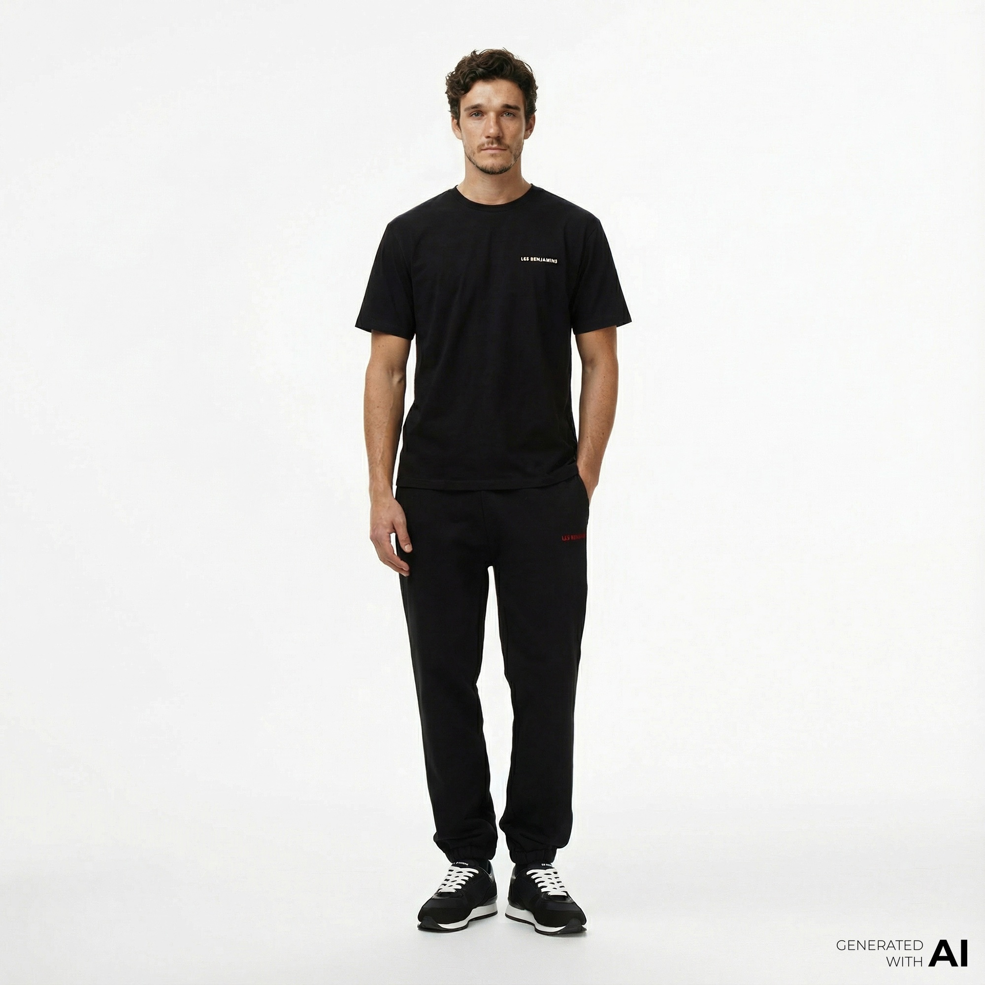 Les Benjamins 014 Erkek Siyah Eşofman Altı