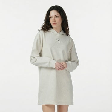  Calvin Klein Monologo Premium Terry Kadın Gri Elbise