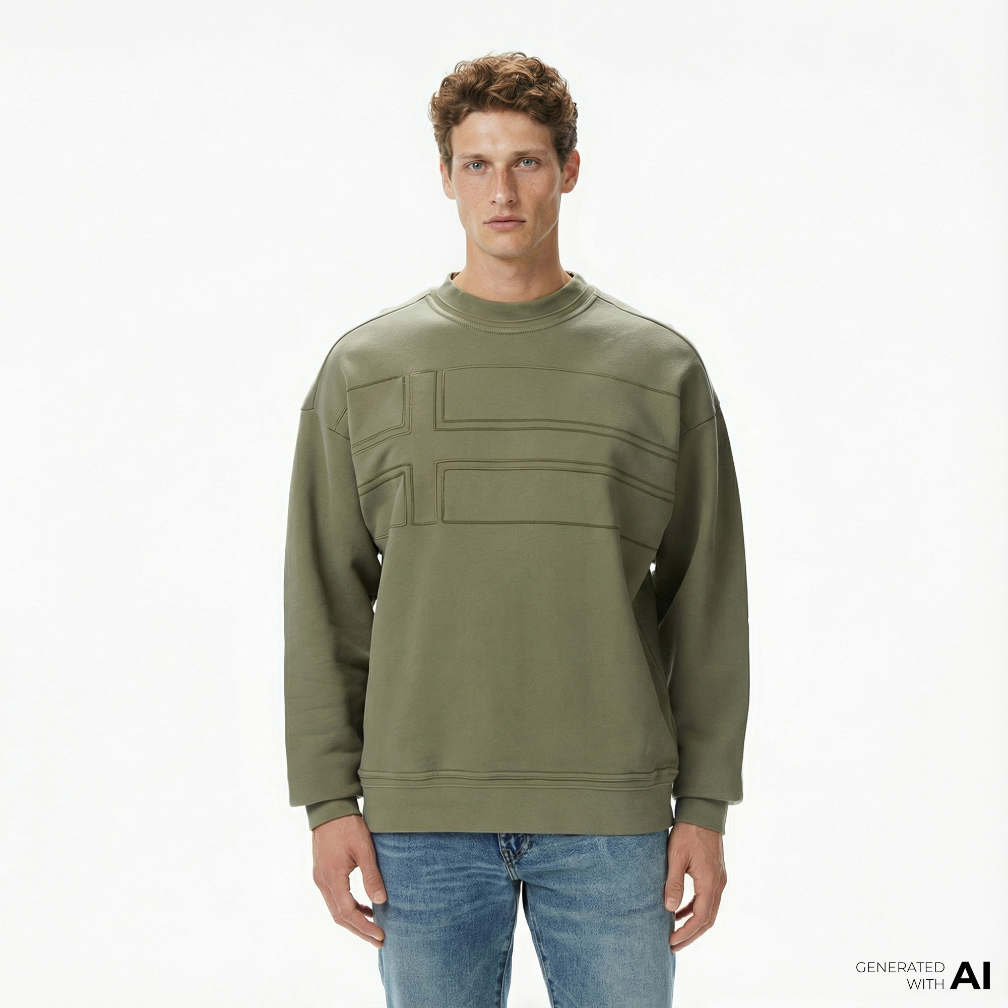  Napapijri B-Braies Erkek Haki Sweatshirt