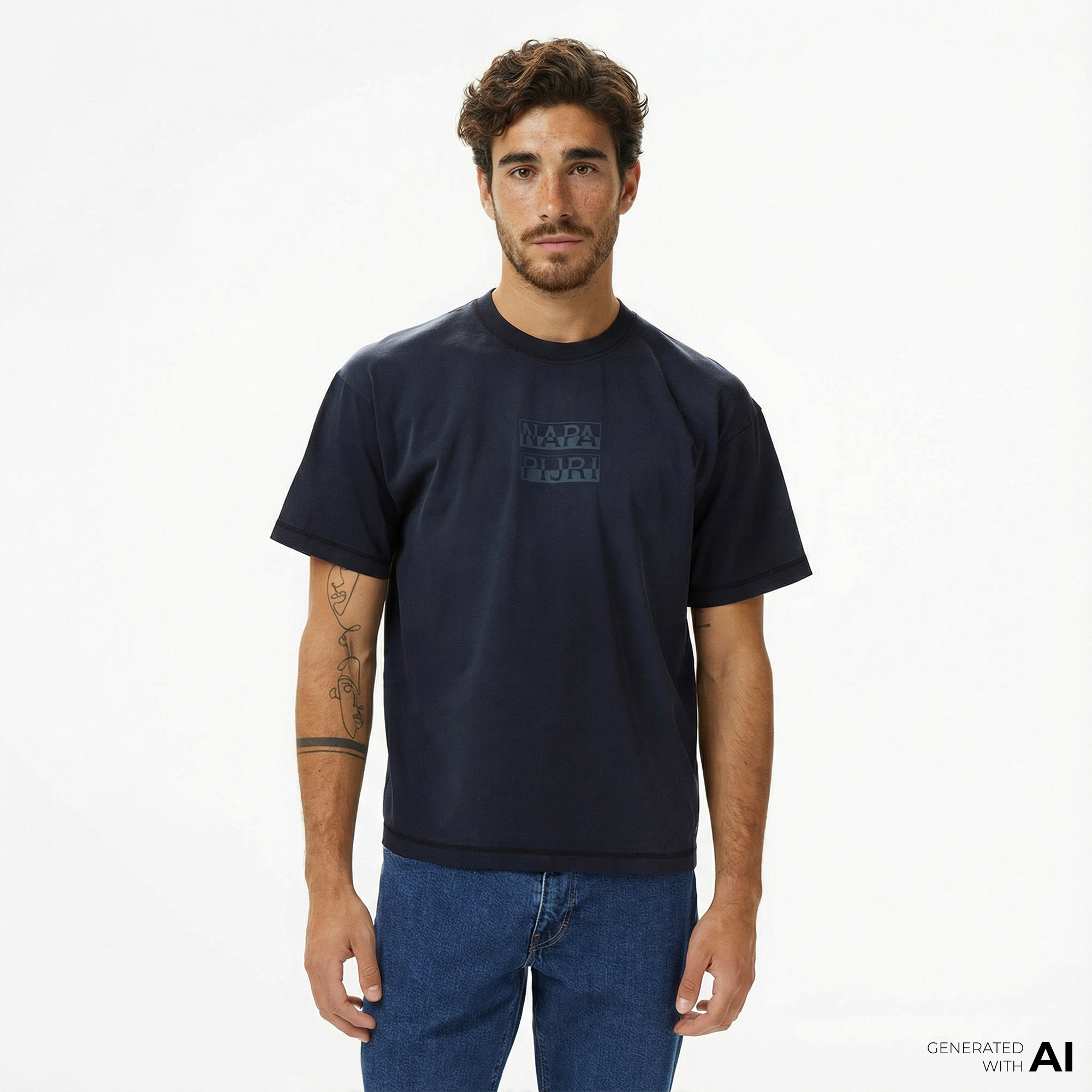  Napapijri S-Comel Erkek Mavi T-Shirt