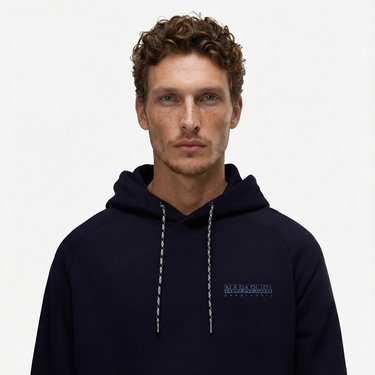  Napapijri B-Back Graphic Erkek Mavi Sweatshirt
