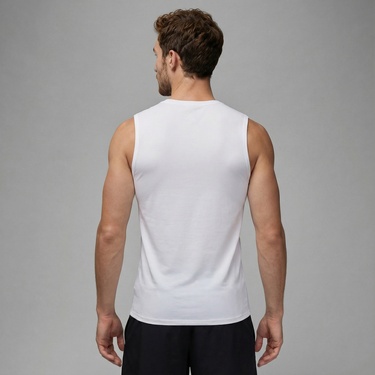  Jordan Dri-Fit Sport Erkek Beyaz Kolsuz T-Shirt