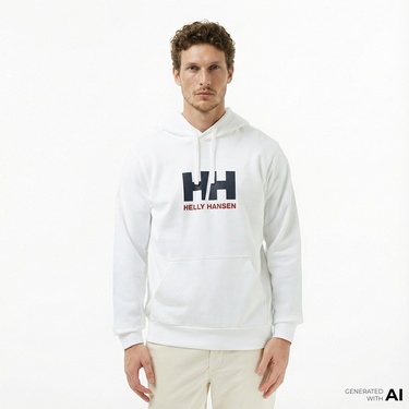  Helly Hansen Logo 3.0 Erkek Beyaz Sweatshirt