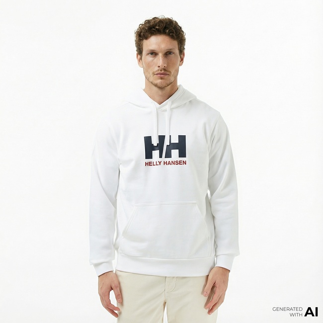  Helly Hansen Logo 3.0 Erkek Beyaz Sweatshirt