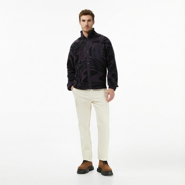  Helly Hansen Panorama Printed Pile Snap Erkek Siyah Ceket