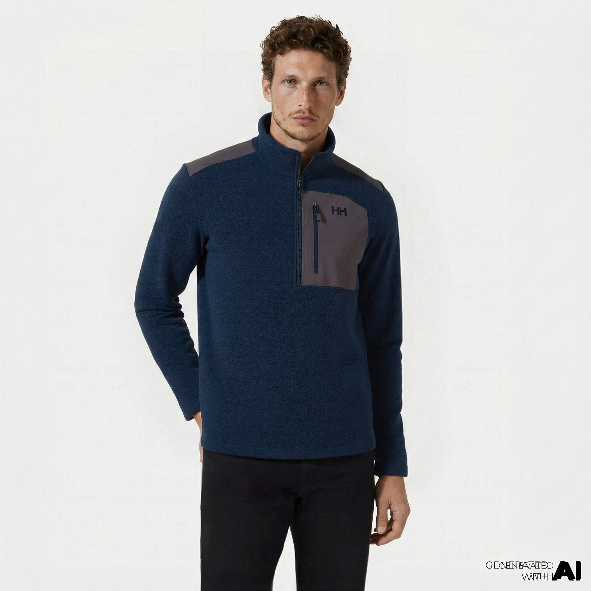 Helly Hansen Block Halfzip Polar Erkek Lacivert Sweatshirt