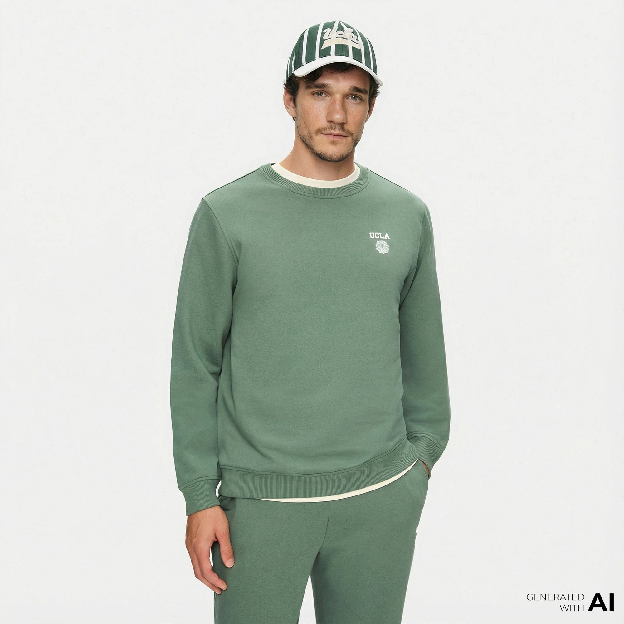 Ucla Valley Erkek Yeşil Sweatshirt