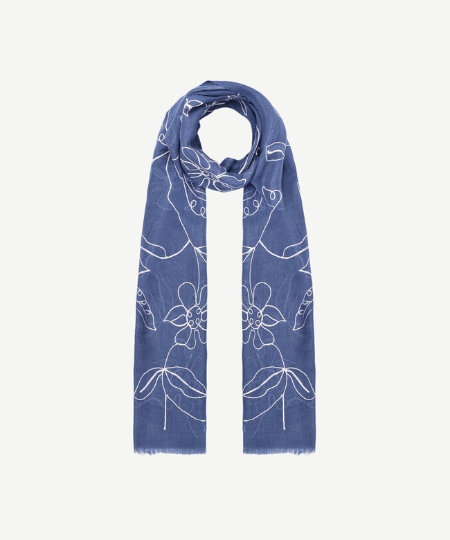  YARGICI Çiçek Nakışlı Yün Şal