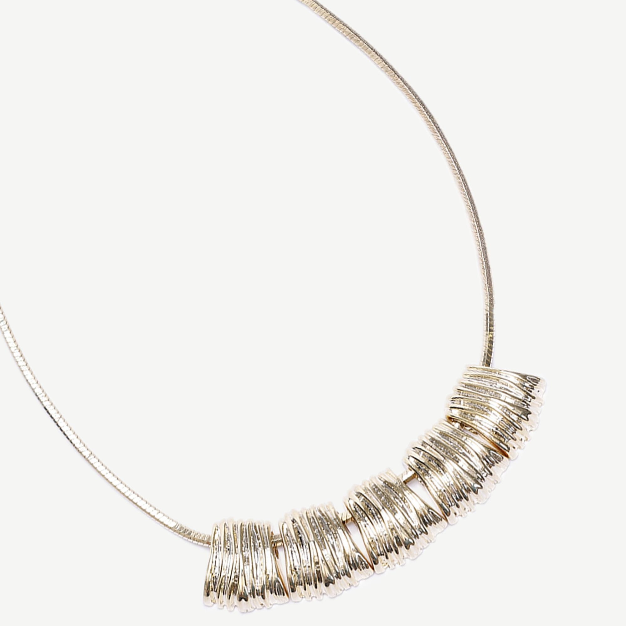 YARGICI Metal Uç Detaylı Gold Kolye