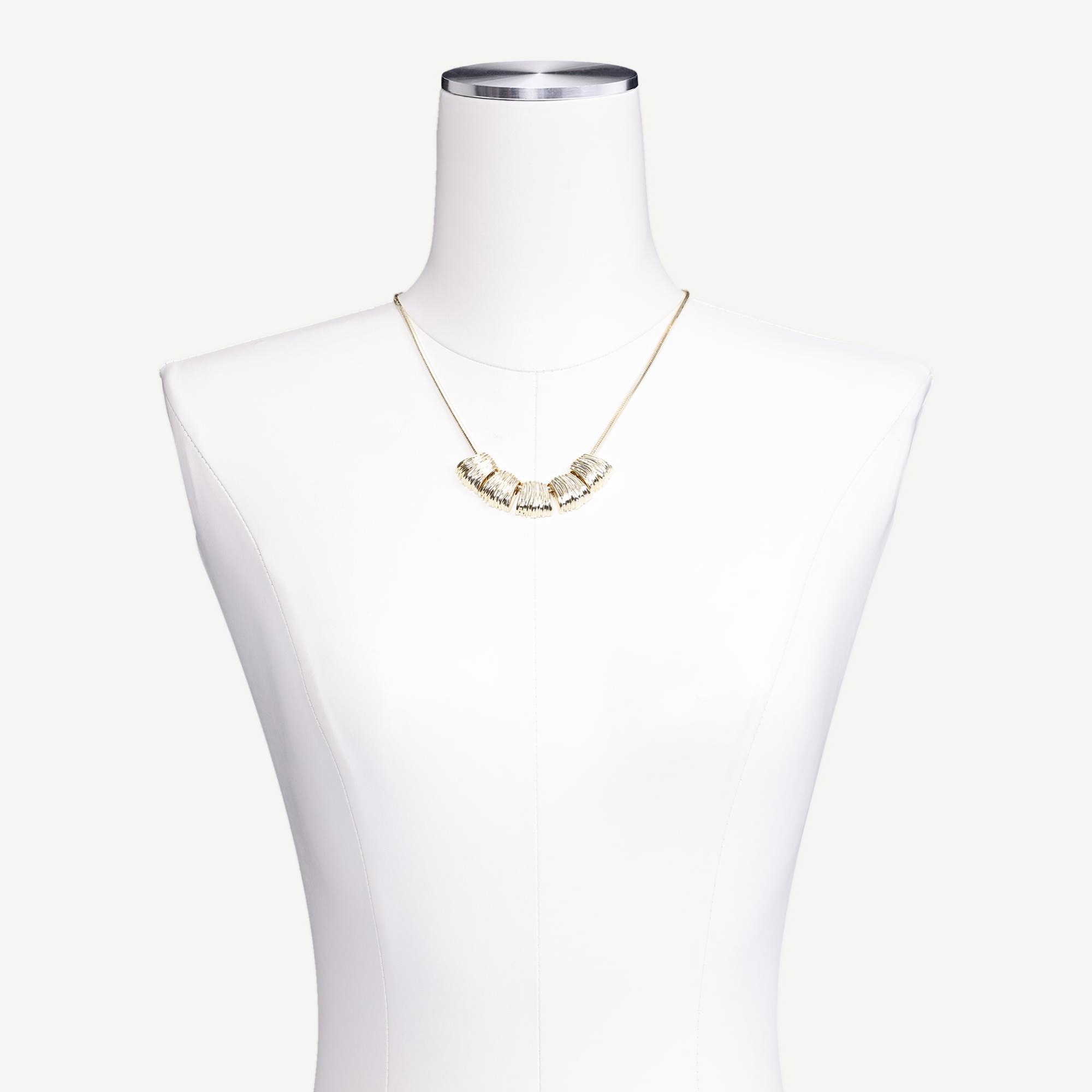 YARGICI Metal Uç Detaylı Gold Kolye