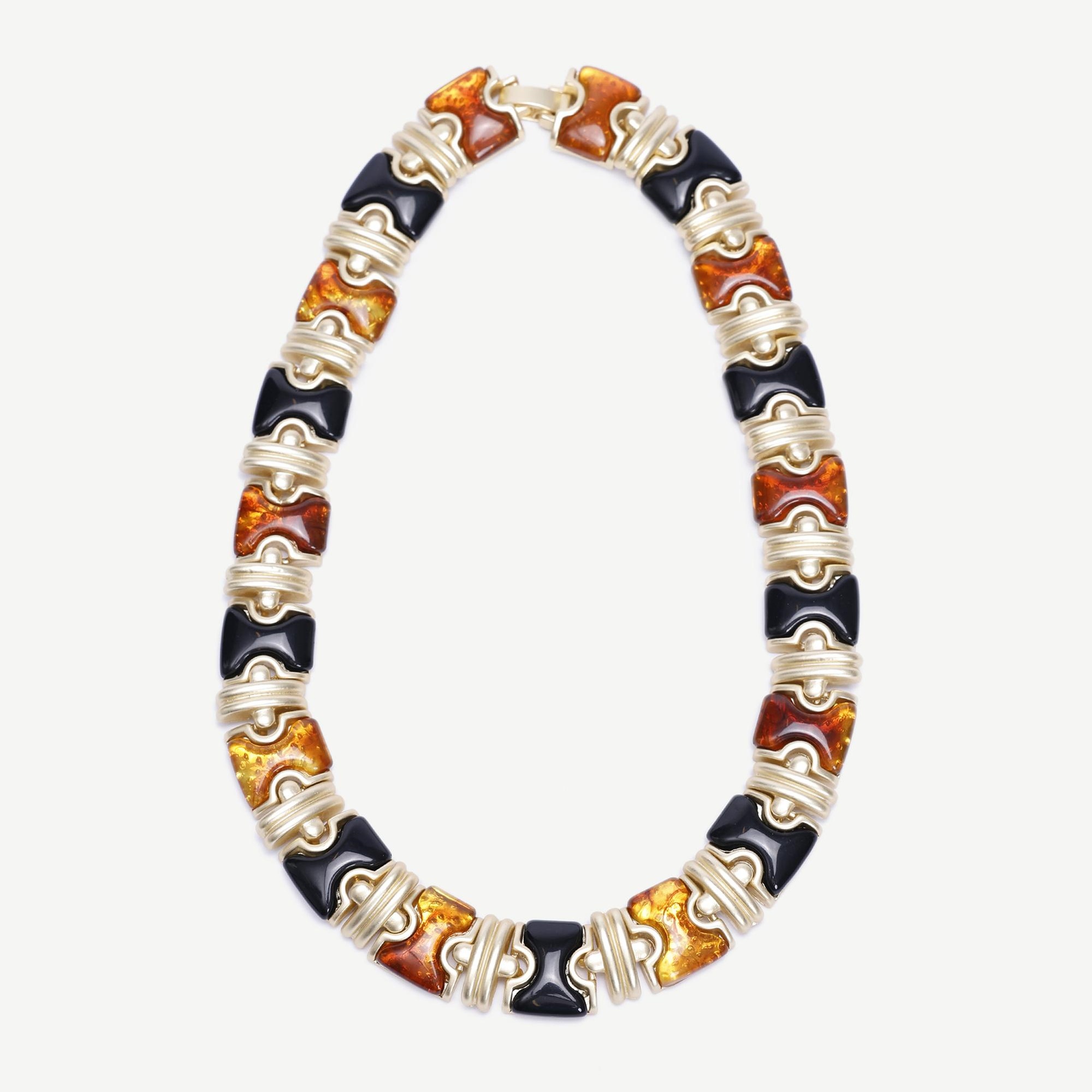 YARGICI Reçine Detaylı Gold Kolye