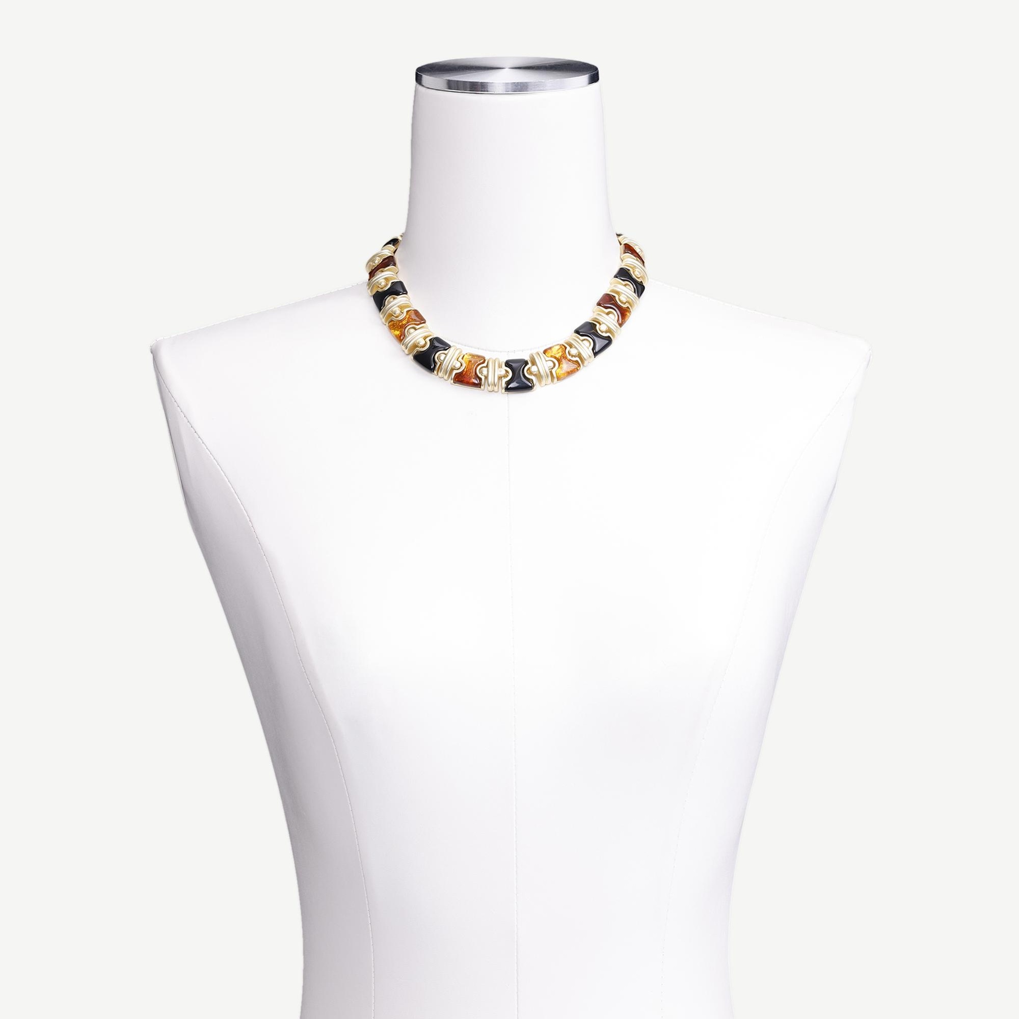 YARGICI Reçine Detaylı Gold Kolye