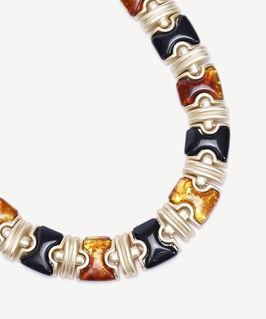  YARGICI Reçine Detaylı Gold Kolye