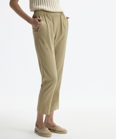  YARGICI Beli Lastikli Düz Kesim Pantolon