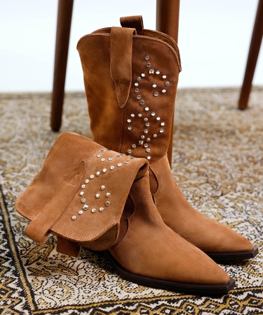  YARGICI Aksesuar Detaylı Deri Western Bot