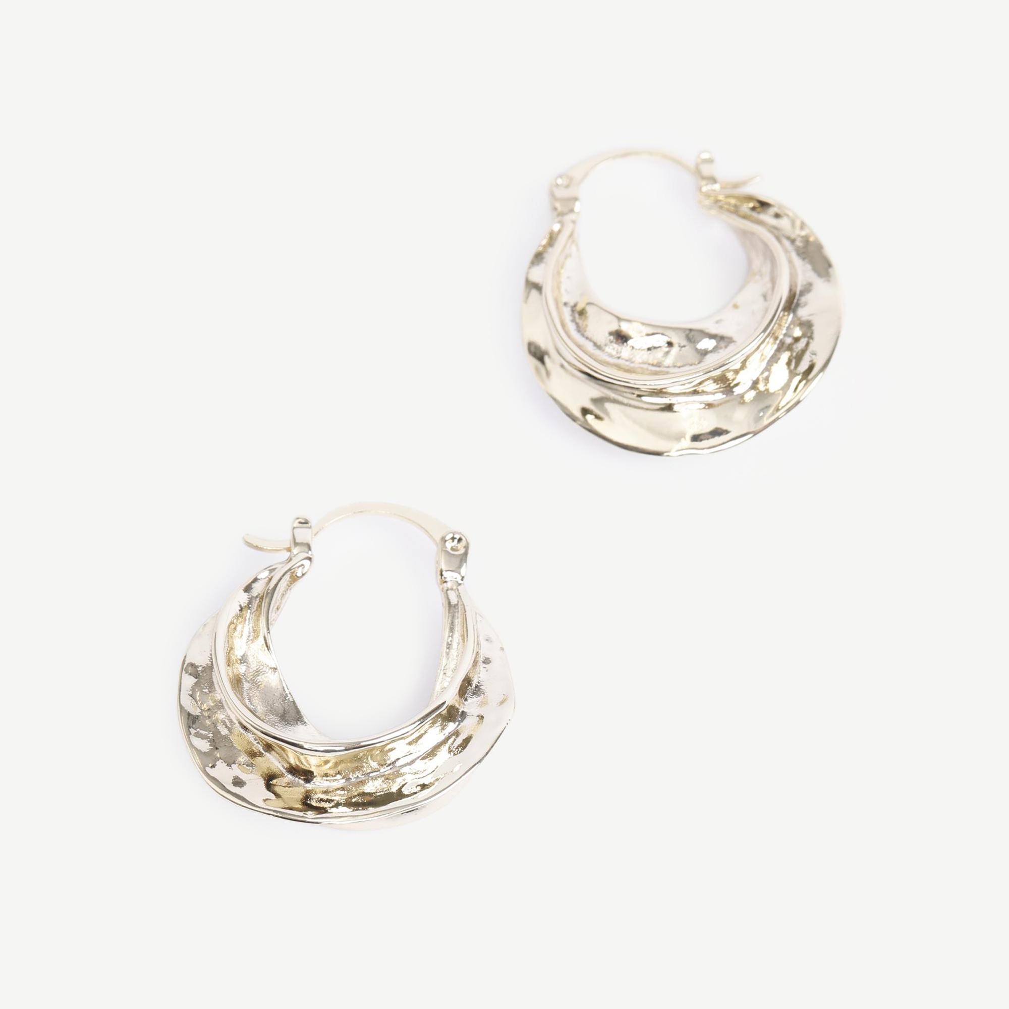 YARGICI Asimetrik Formlu Gold Küpe