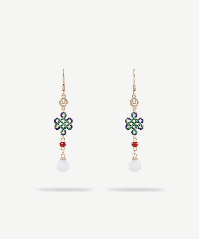  YARGICI Doğal Taş Detaylı Uzun Küpe