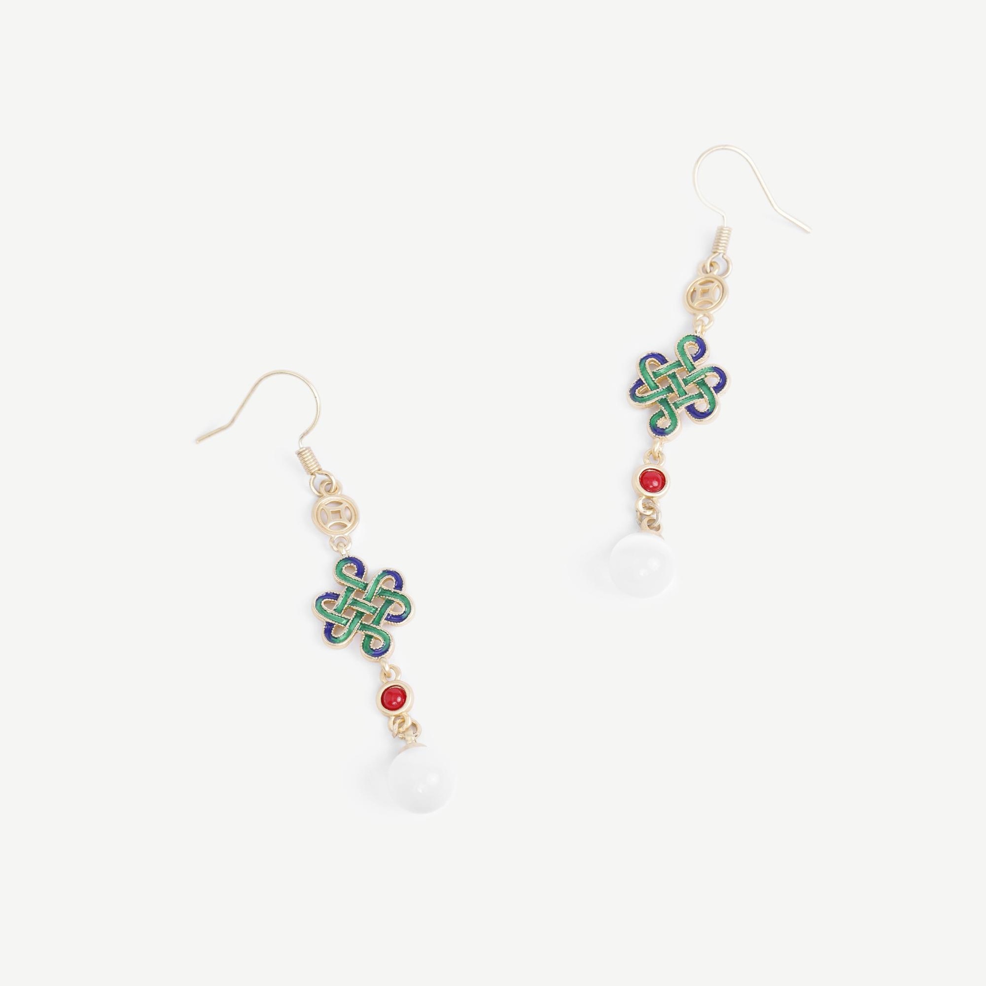 YARGICI Doğal Taş Detaylı Uzun Küpe