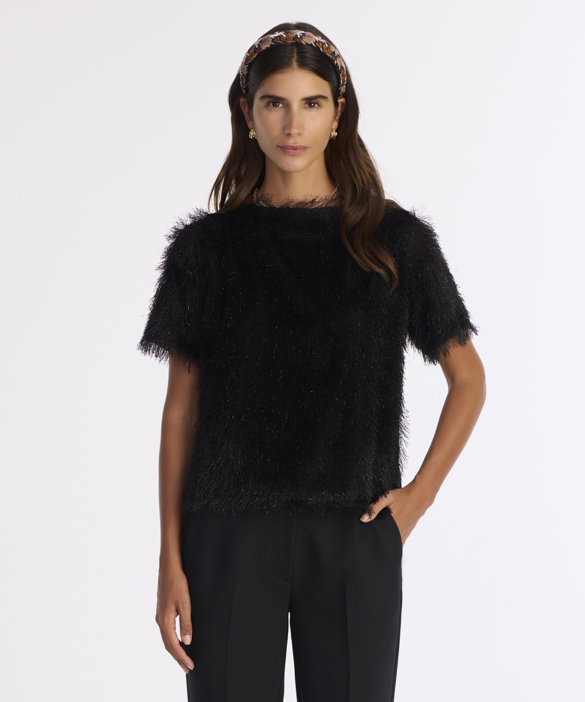  YARGICI Kayık Yaka Kısa Kollu Bluz