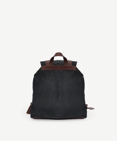  YARGICI Kapak Detaylı Süet Deri Sırt Çantası
