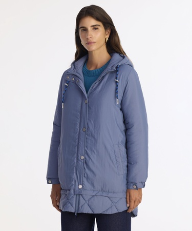  YARGICI Geniş Kapüşonlu Yaka Uzun Kol Pardösü